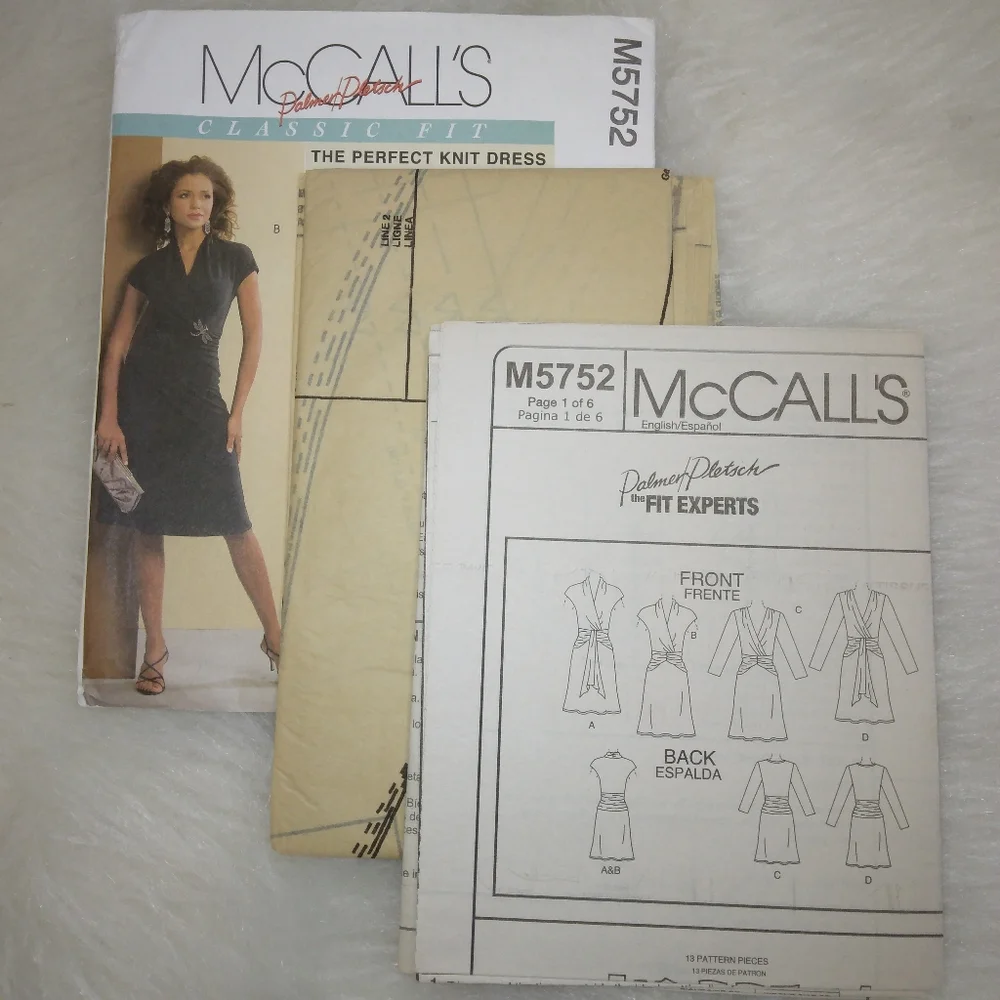 MCCALL'S M5752 Sz 16-22, The Perfect Knit Dress , Palmer/Plersch fit